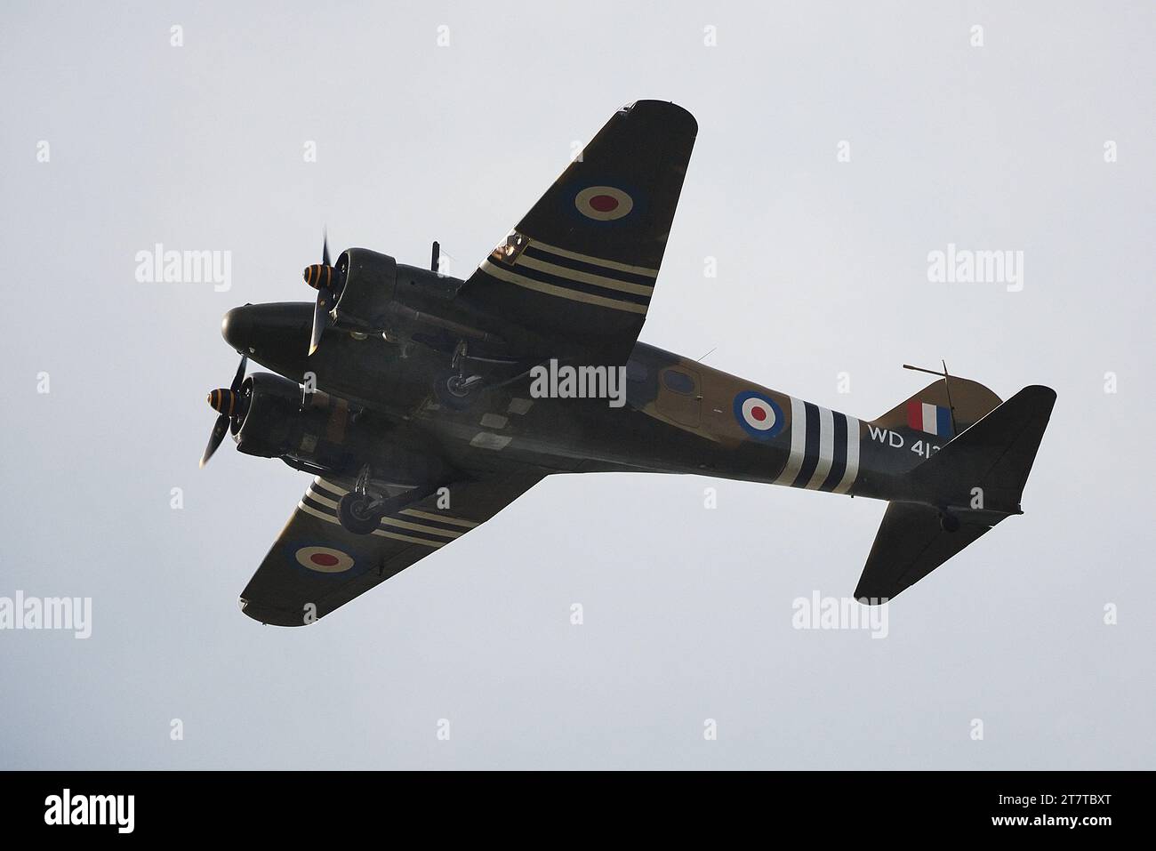 The Avro Anson is a British twin-engine, multi-role aircraft built by the aircraft manufacturer Avro. Stock Photo