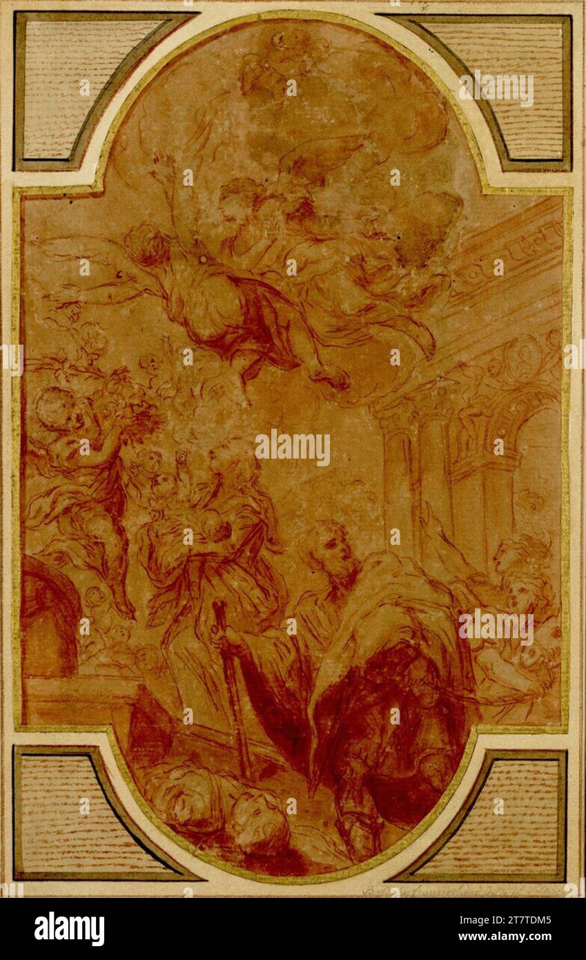 Baldassare Franceschini The escape to Egypt; right architecture; Angel ...