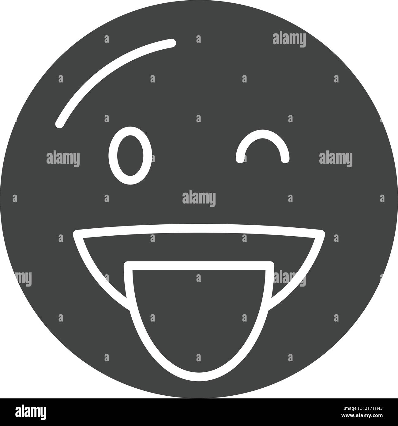 Winking Face with Tongue icon vector image. Stock Vector