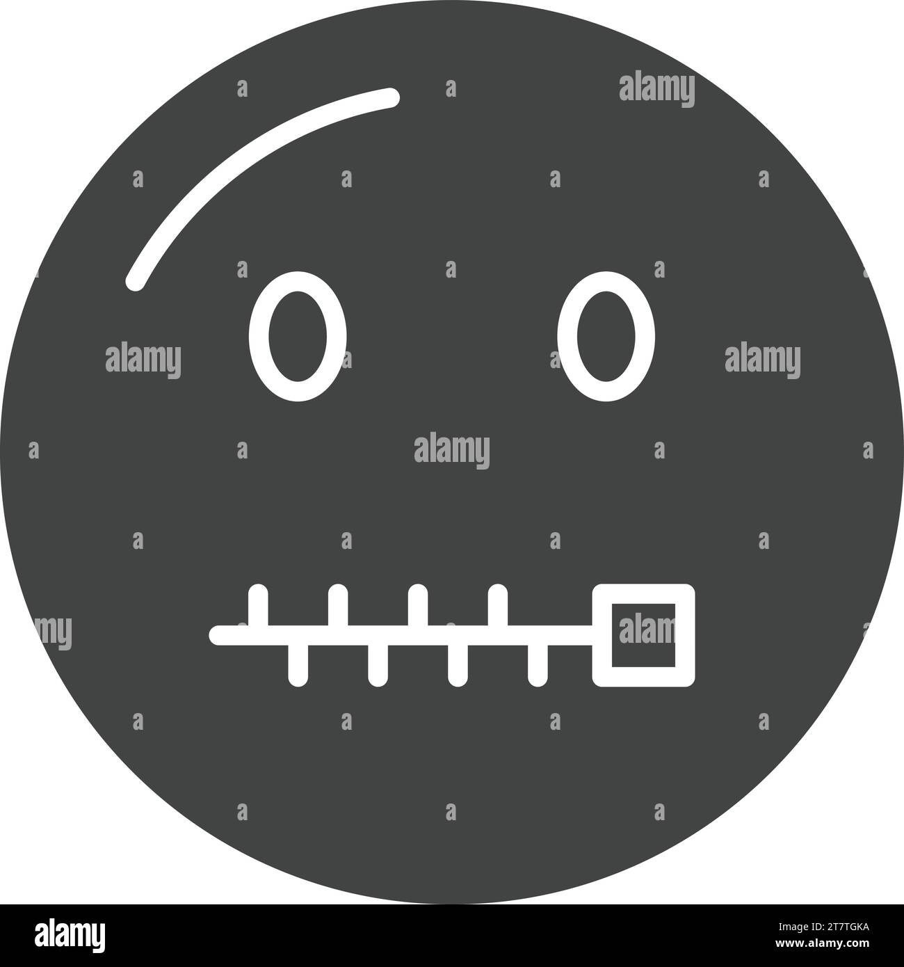 Zipper-Mouth Face icon vector image. Stock Vector