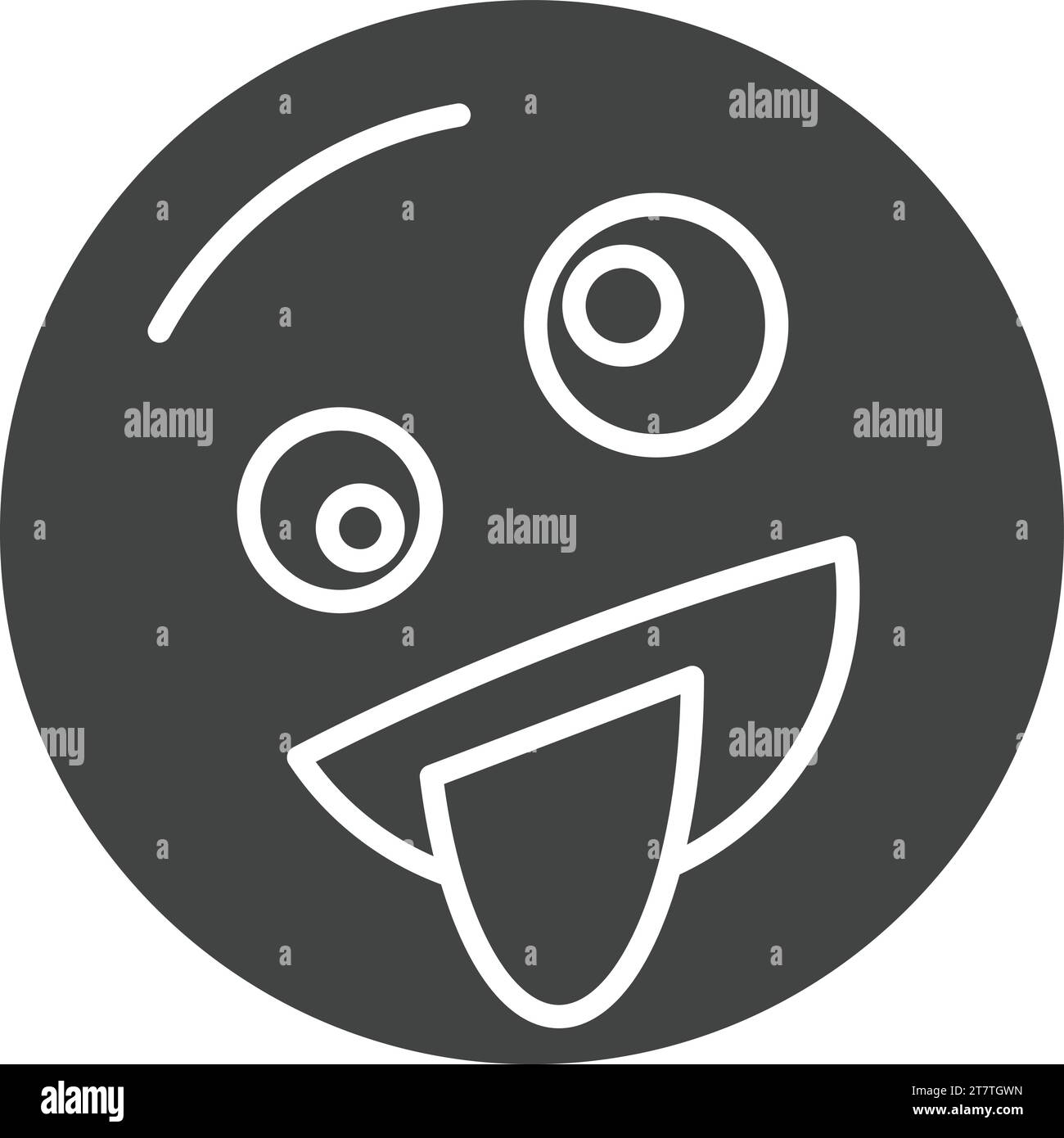 Zany Face icon vector image. Stock Vector