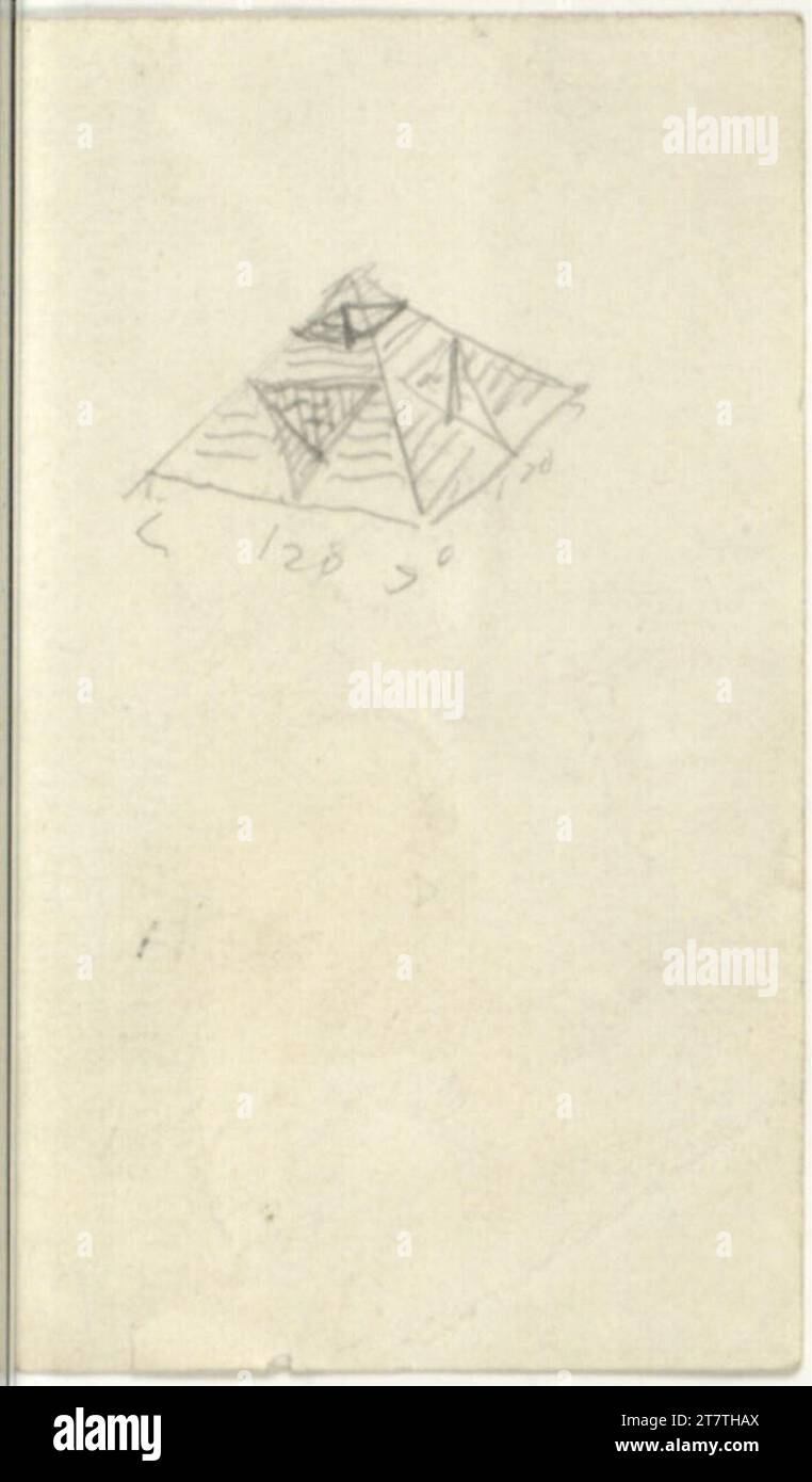 Adolf Loos (Entwerfer in) Rathaus in Mexico, probably for Mexico City, axonometric sketch. Business card; Pencil 1923 , 1923 Stock Photo