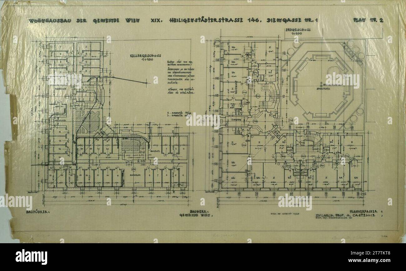 Alfred Castelliz Vienna-Döbling, Haus Diemgasse 1, residential building ...
