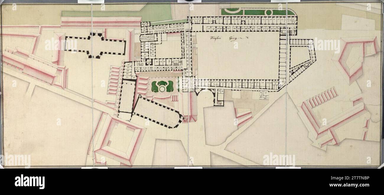 Vienna I, Hofburg, overall plan, 3rd floor, floor plan, 1764, plan, chalk (preliminary drawing); pen in black; multicolored wash, sheet: 27.2 x 63.3 cm, 'Freylen Gang'; Rooms mostly numbered Stock Photo - Alamy Vienna I, Hofburg, overall plan, 3rd floor, floor plan, 1764, plan, chalk (preliminary drawing); pen in black; multicolored wash, sheet: 27.2 x 63.3 cm, 'Freylen Gang'; Rooms mostly numbered Stock Photo - Alamy