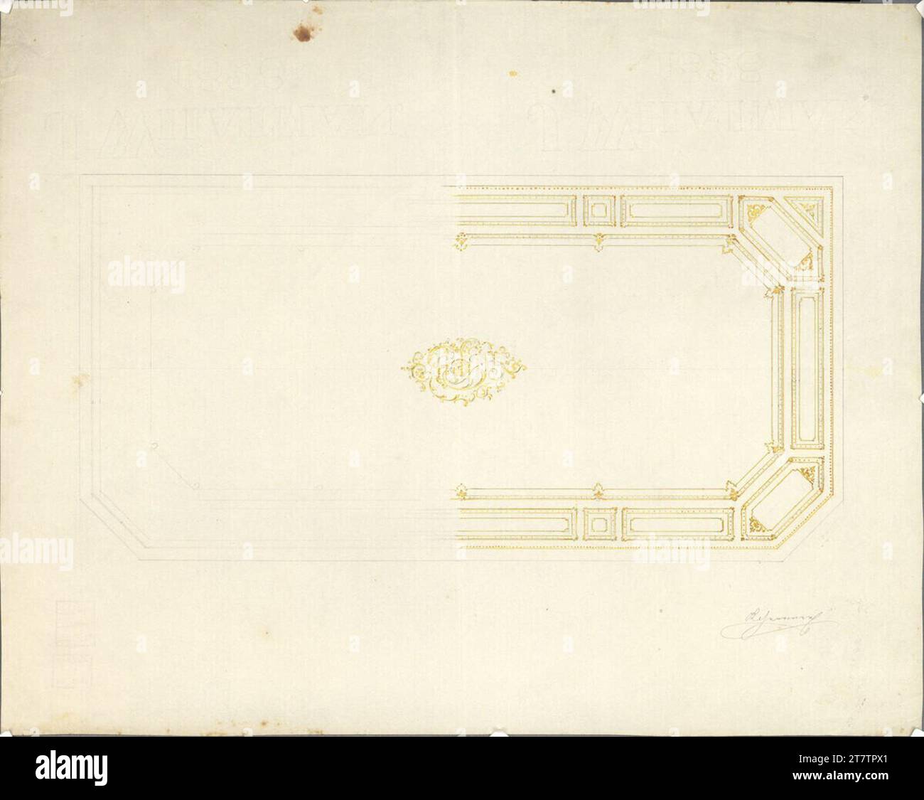 Anonym (Architekt in) Vienna I, Hofburg, stucco ceiling, design ...