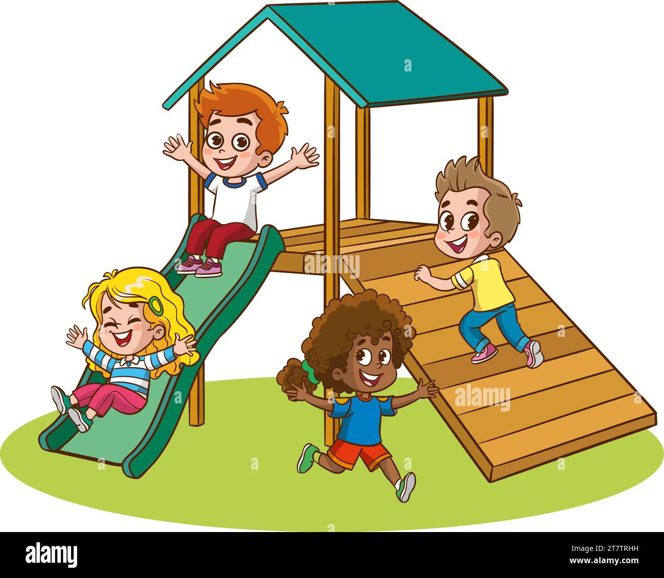 kids activities at the playground.Children playing in the park