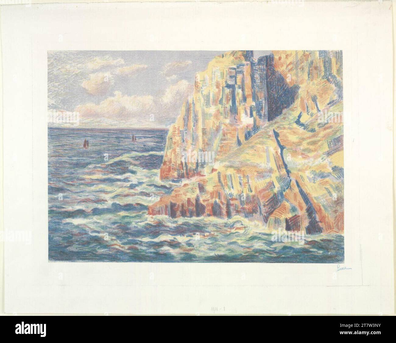 Maximilien Luce Rocky sea coast. Color around 1917 Stock Photo
