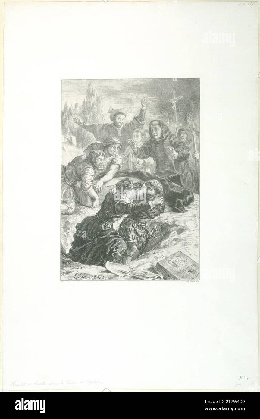 Eugène Delacroix Hamlet and Laertes in the Ophélie pit (Act. V. sc. I