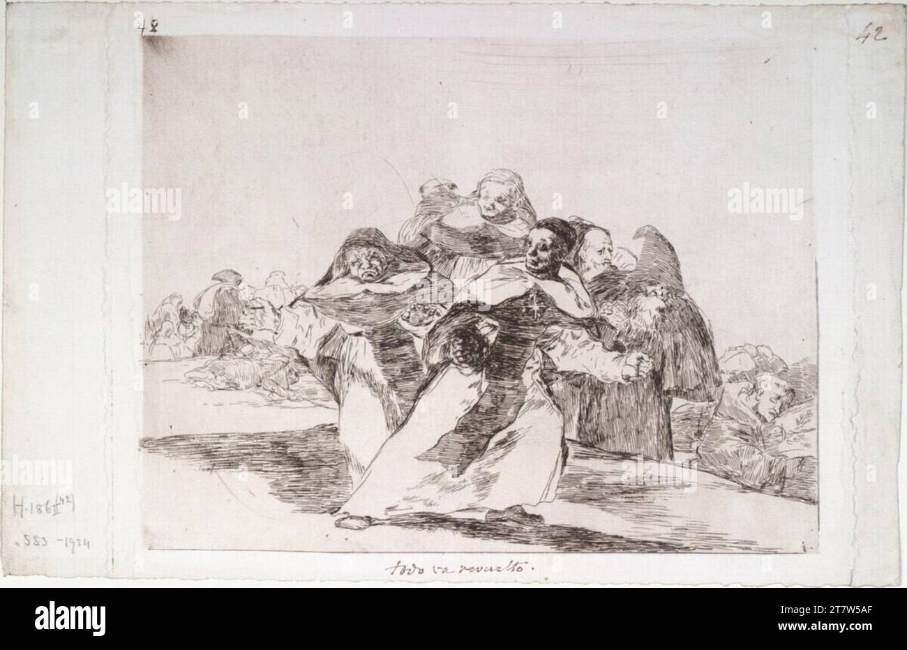 Francisco José de Goya y Lucientes The disasters of war: everything is scrambled - Alles Geht Schief. etching 1815-1820, 1. Ausgabe 1863 Stock Photo