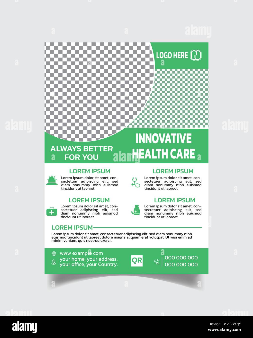 Corporate health care flyer, clinic flyer template, medical flyer