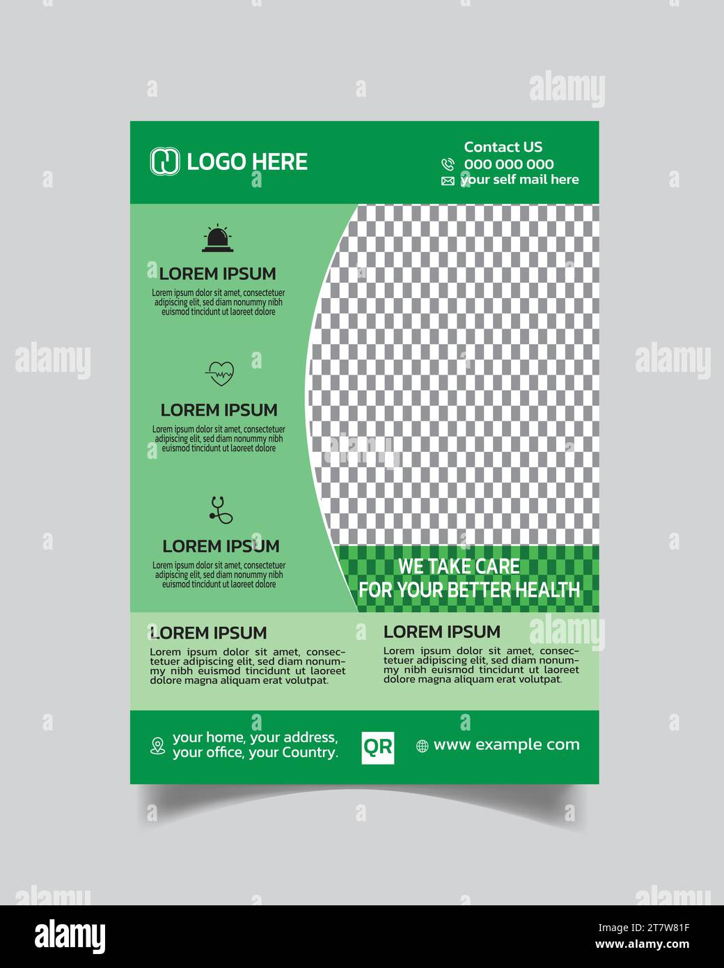 Modern Health care flyer, hospital flyer cover design, medical flyer template, clinic cover