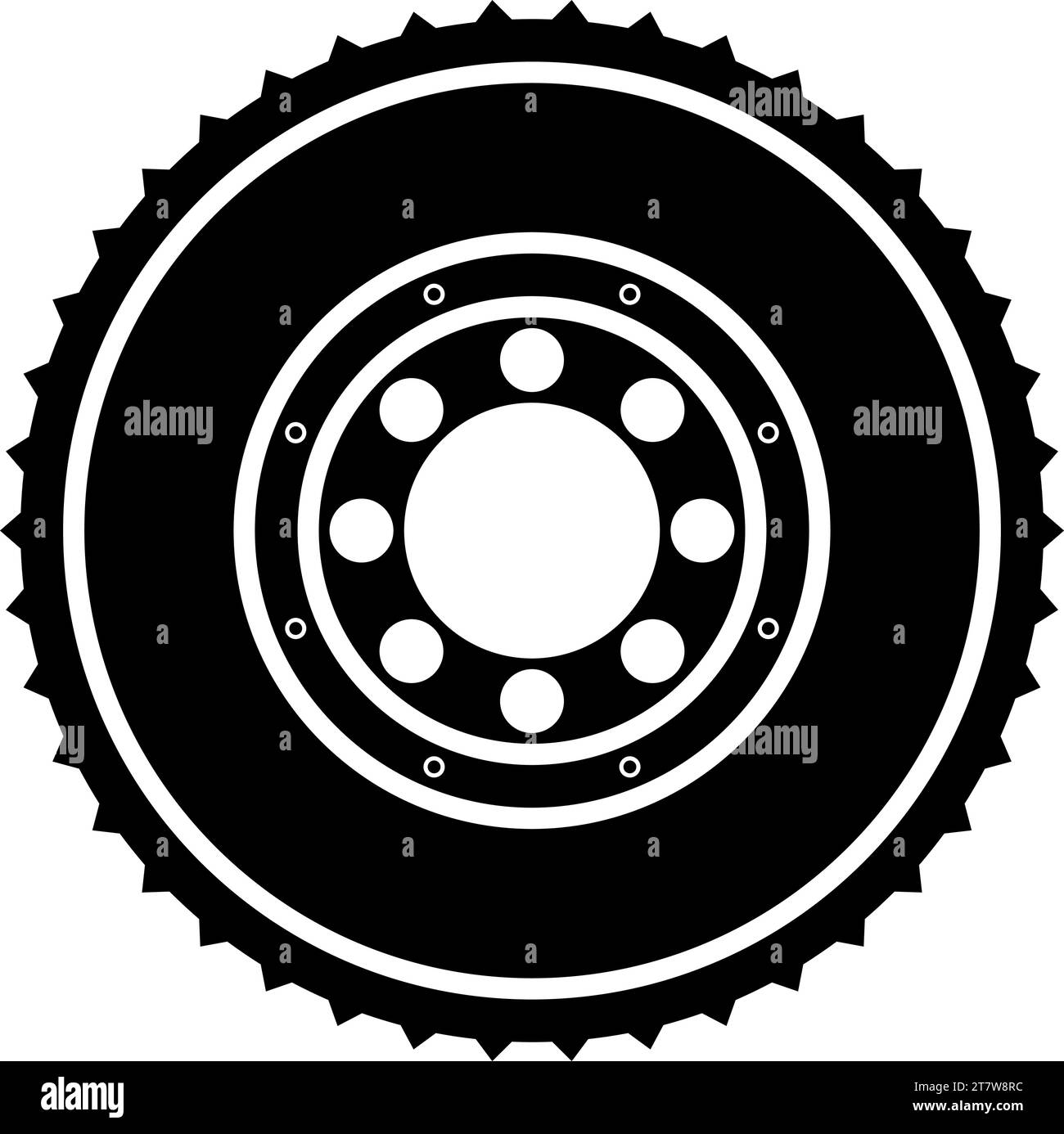 Car clutch flywheel cohesion transmission auto part plate kit repair service icon black color vector illustration image flat style simple Stock Vector