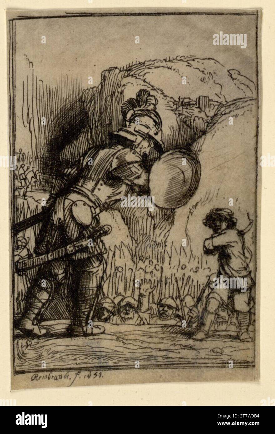 Rembrandt Harmensz. van Rijn David and Goliath (Illustration to Menasse