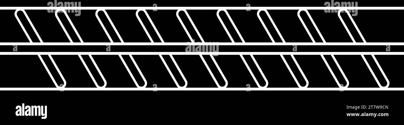 Reinforcement bar rebar ribbed metal rod icon black color vector illustration image flat style simple Stock Vector