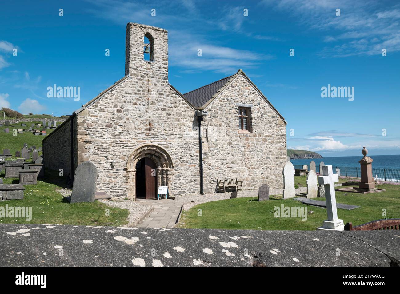 St Hywyn church Aberdaron in Gwynedd on the Lleyn Peninsula North Wales Stock Photo