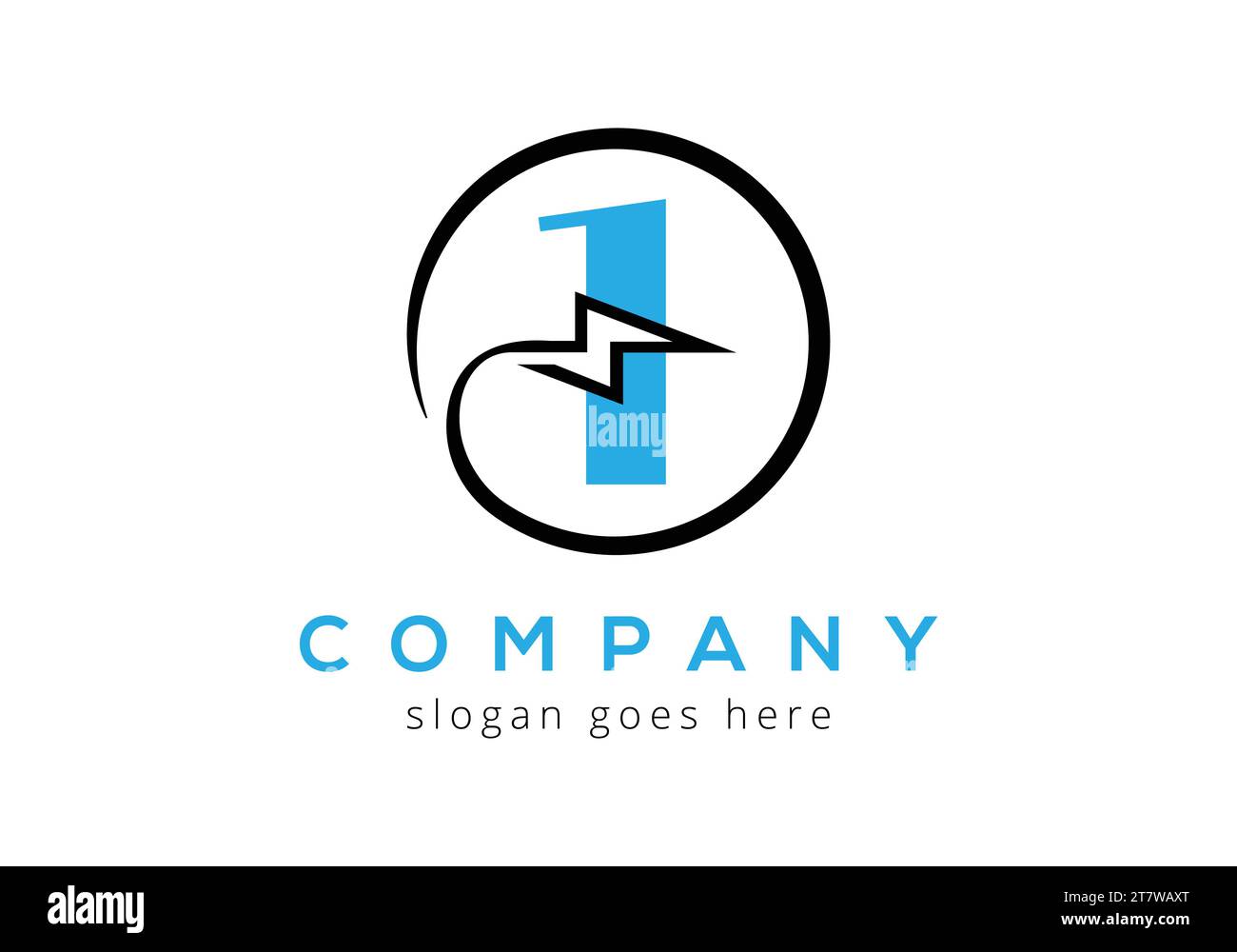 Letter 1 lighting thunder bolt Logo Design Vector Template. Electric ...