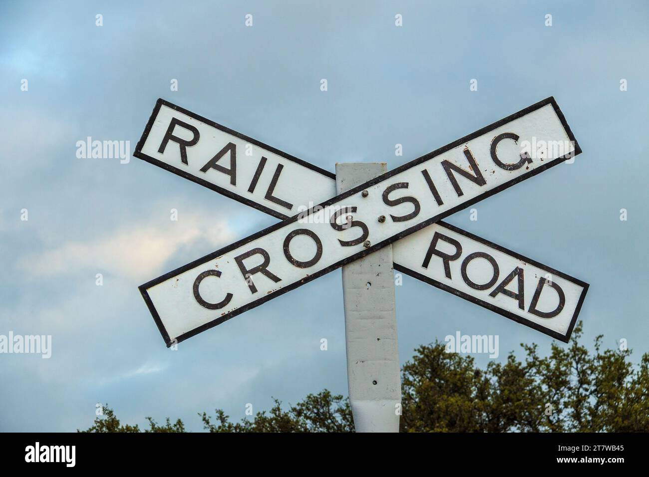 Railroad Crossing sign at Austin Steam Train Association Cedar Park