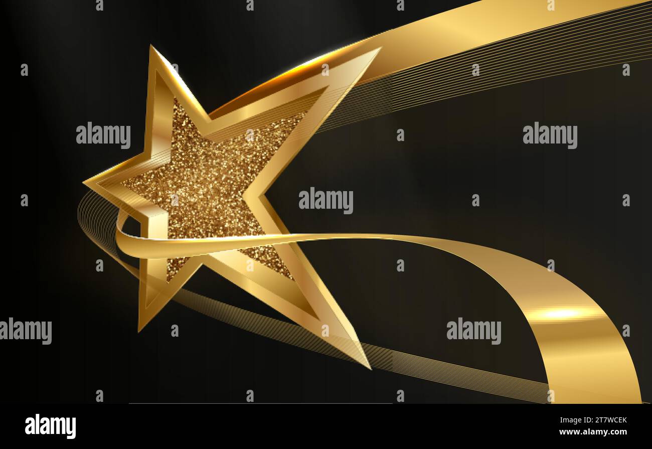 Golden star shape template with light effect Stock Vector Image & Art ...