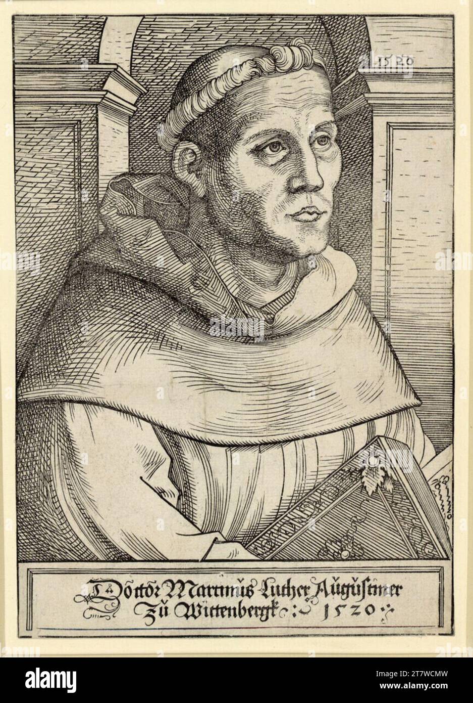 Anonym Martin Luther as Augustinermönch. Copper engraving print 1520 , 1520 Stock Photo