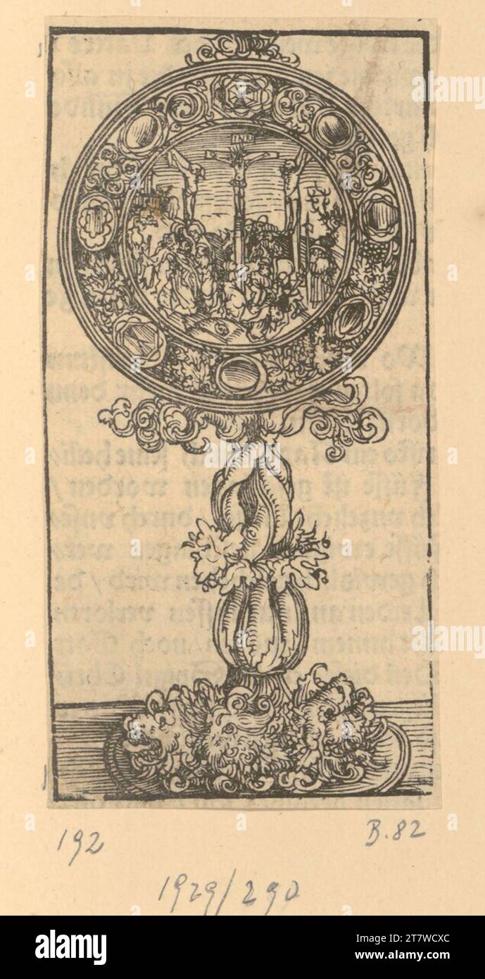 Lucas Cranach d. Ä. Reliquary with the crucifixion of Christ. Woodcut