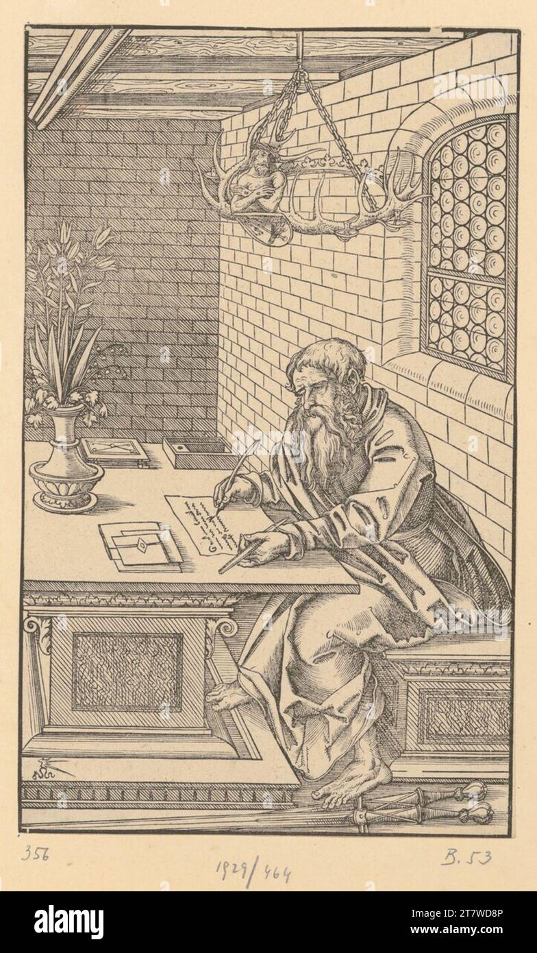 Lucas Cranach d. J. The apostle Paul. Woodcut Stock Photo