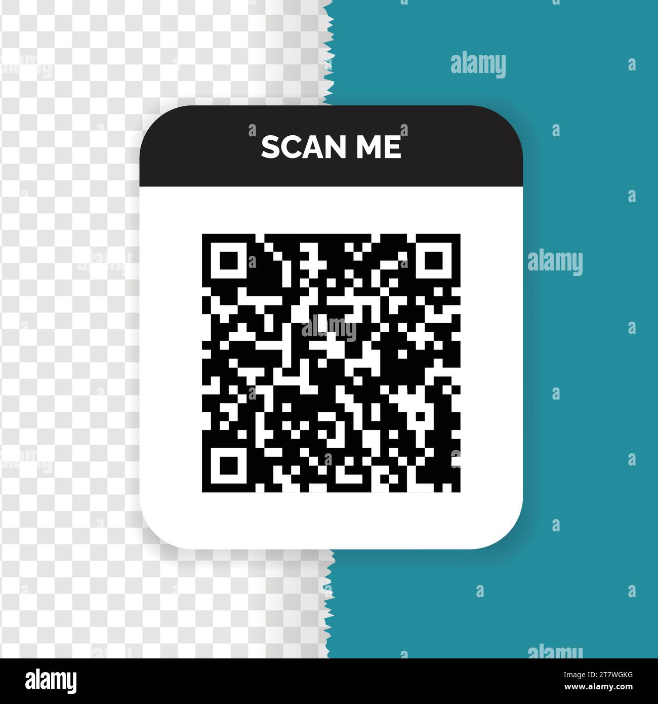 Vector qr code scanning, scan me bar code label isolated on background Stock Vector