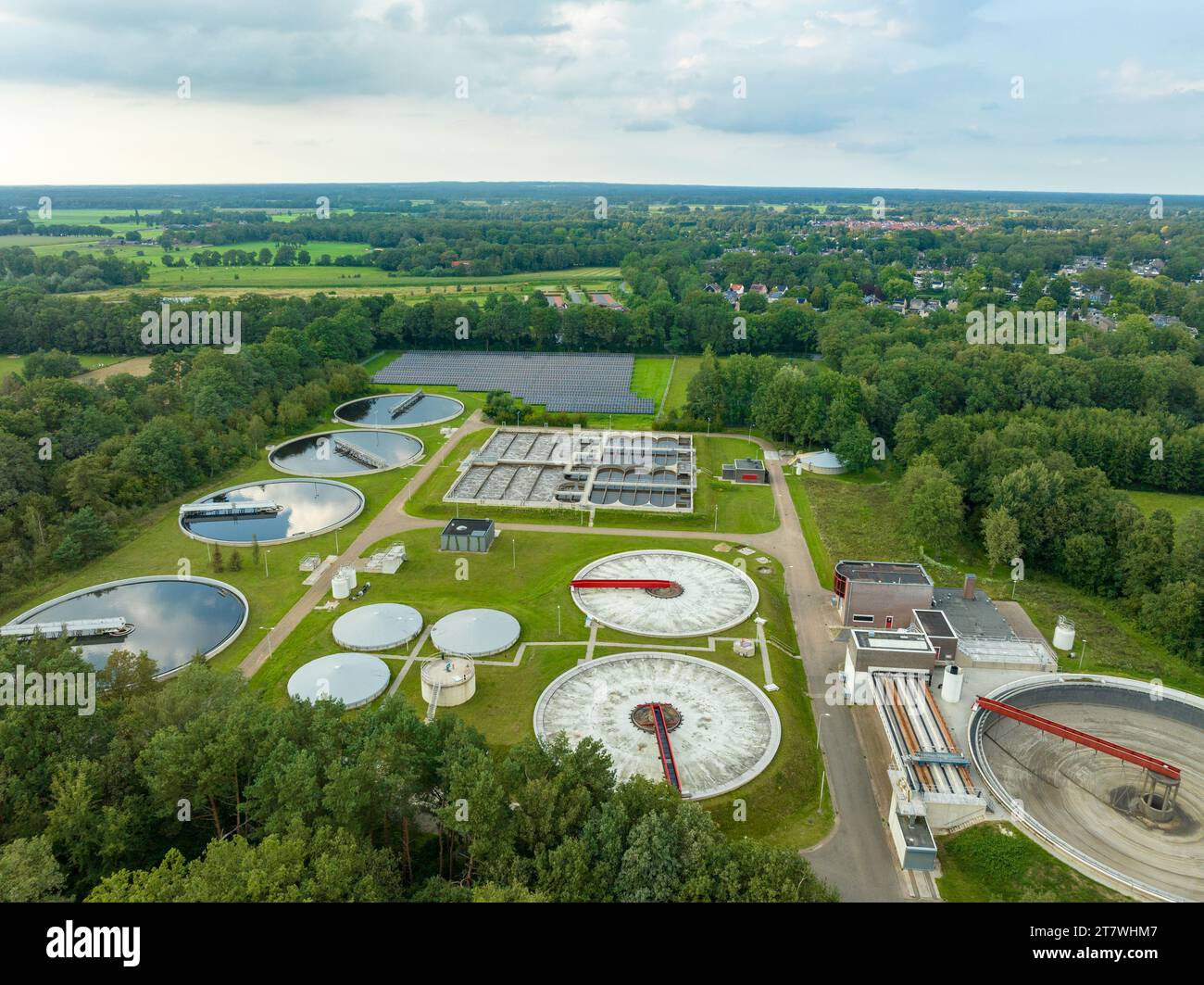 aerial view of a waste water treatment plant in the netherlands Stock Photo Alamy