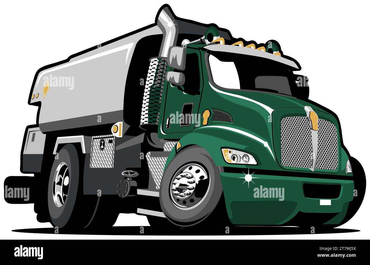 Cartoon tanker truck. Available EPS-8 vector format separated by groups and layers for easy edit Stock Vector