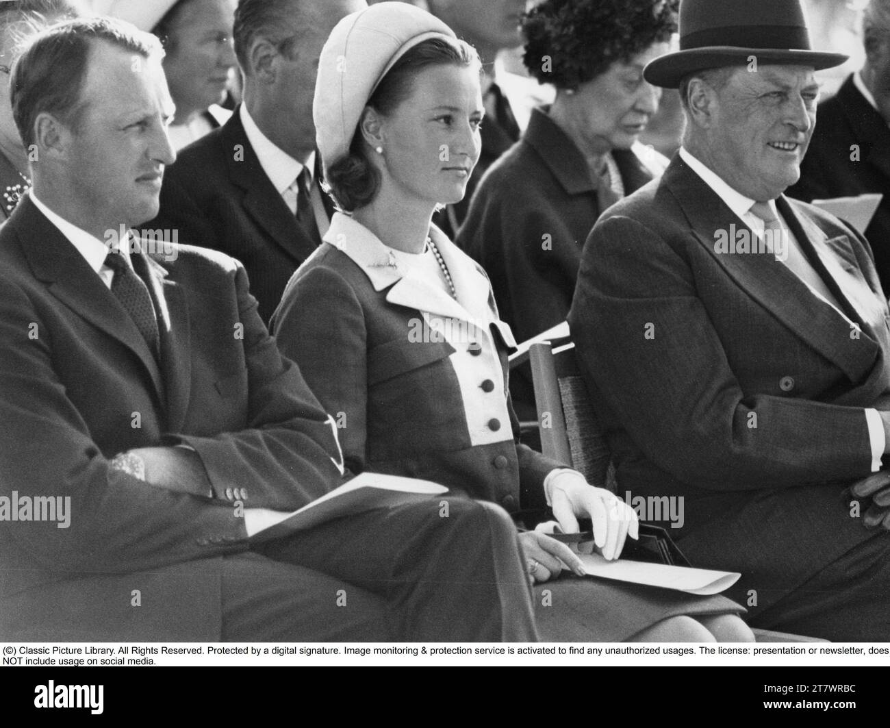King Harald of Norway. Pictured with his wife Sonja 1969. Stock Photo