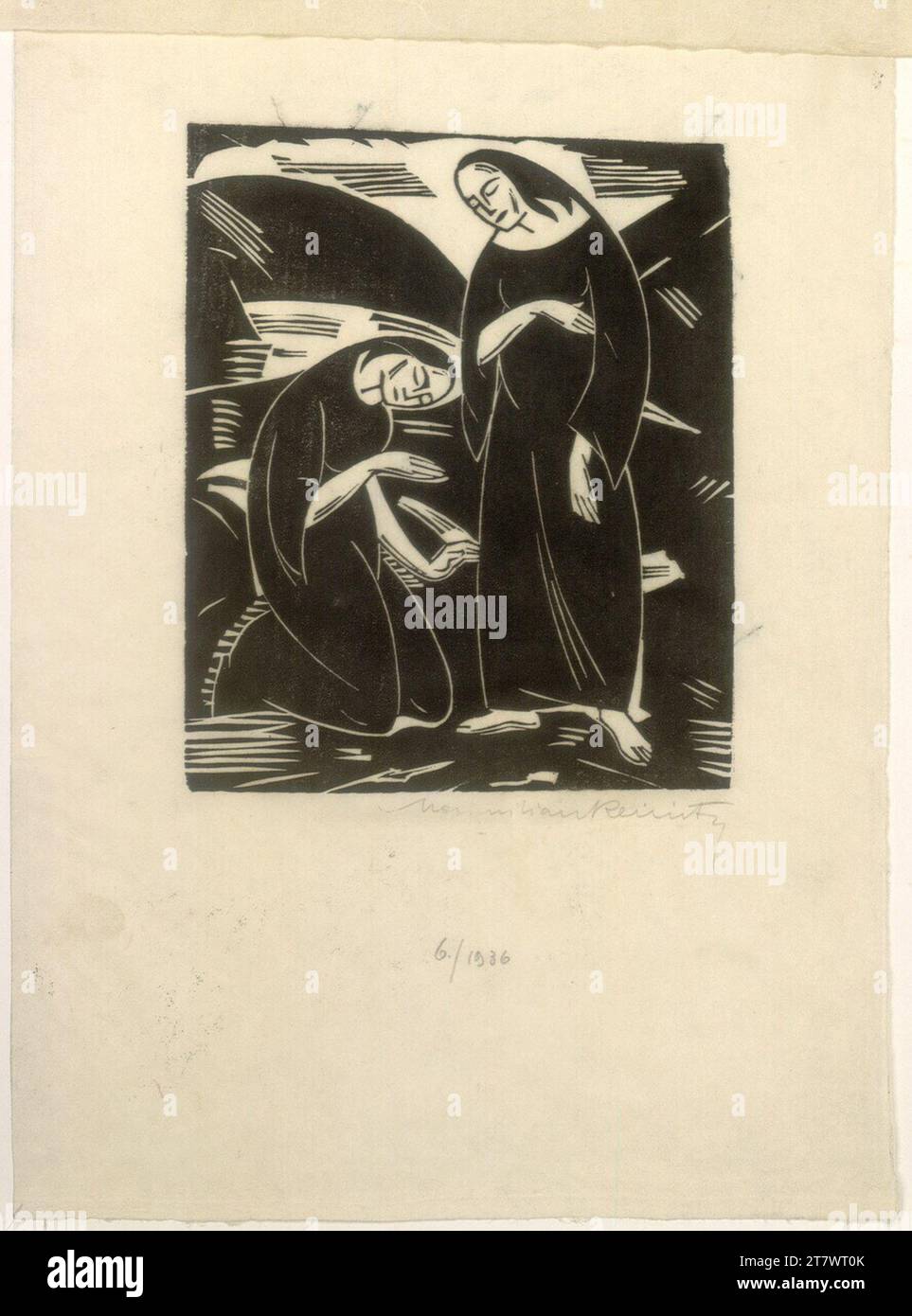 Reinitz Maximilian Reinitz Annunciation. Woodcut Stock Photo - Alamy