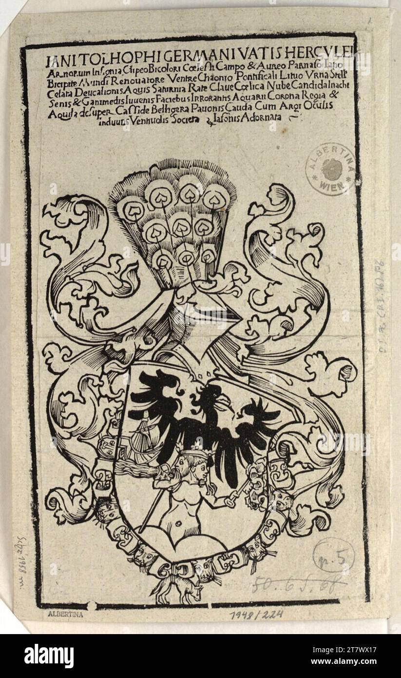 Hans Suess Von Kulmbach Coat Of Arms The Tolhopf Woodcut Around 1500 Hans Suess Von Kulmbach Coat Of Arms The Tolhopf Woodcut Around 1500