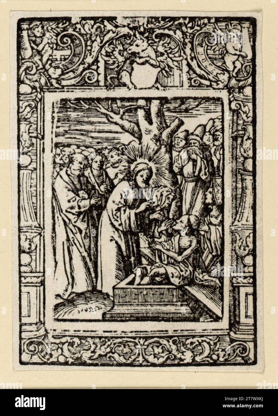 Anonym Resolution of the Lazarus. Woodcut around 1530 - 1540 Stock Photo