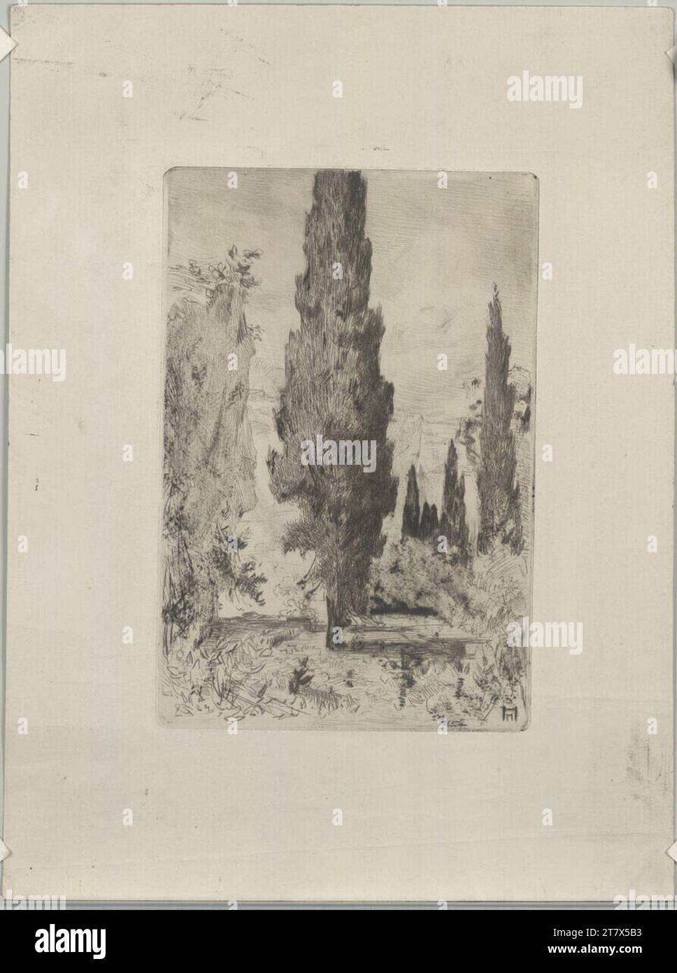 Hermann Heller Latomia at Syracus. etching 1913 , 1913 Stock Photo - Alamy