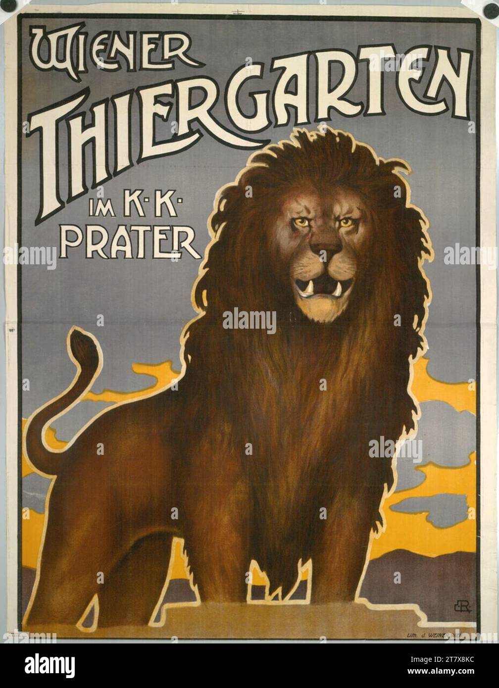 Emil Ranzenhofer Wiener Thiergarten in the K.K. Prater. Color around 1910 Stock Photo