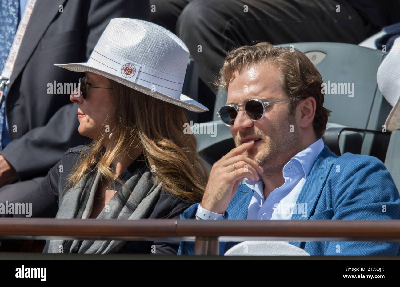 Anne GRAVOIN and Renaud CAPUCON during the Roland Garros 2015, French Tennis Open Day 11 on June 3, 2015 at the Roland Garros stadium in Paris, France. Photo Loic Baratoux / DPPI Stock Photo