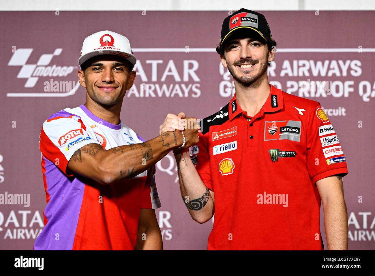 16th November 2023: Jorge Martin and Francesco Bagnaia in a press ...