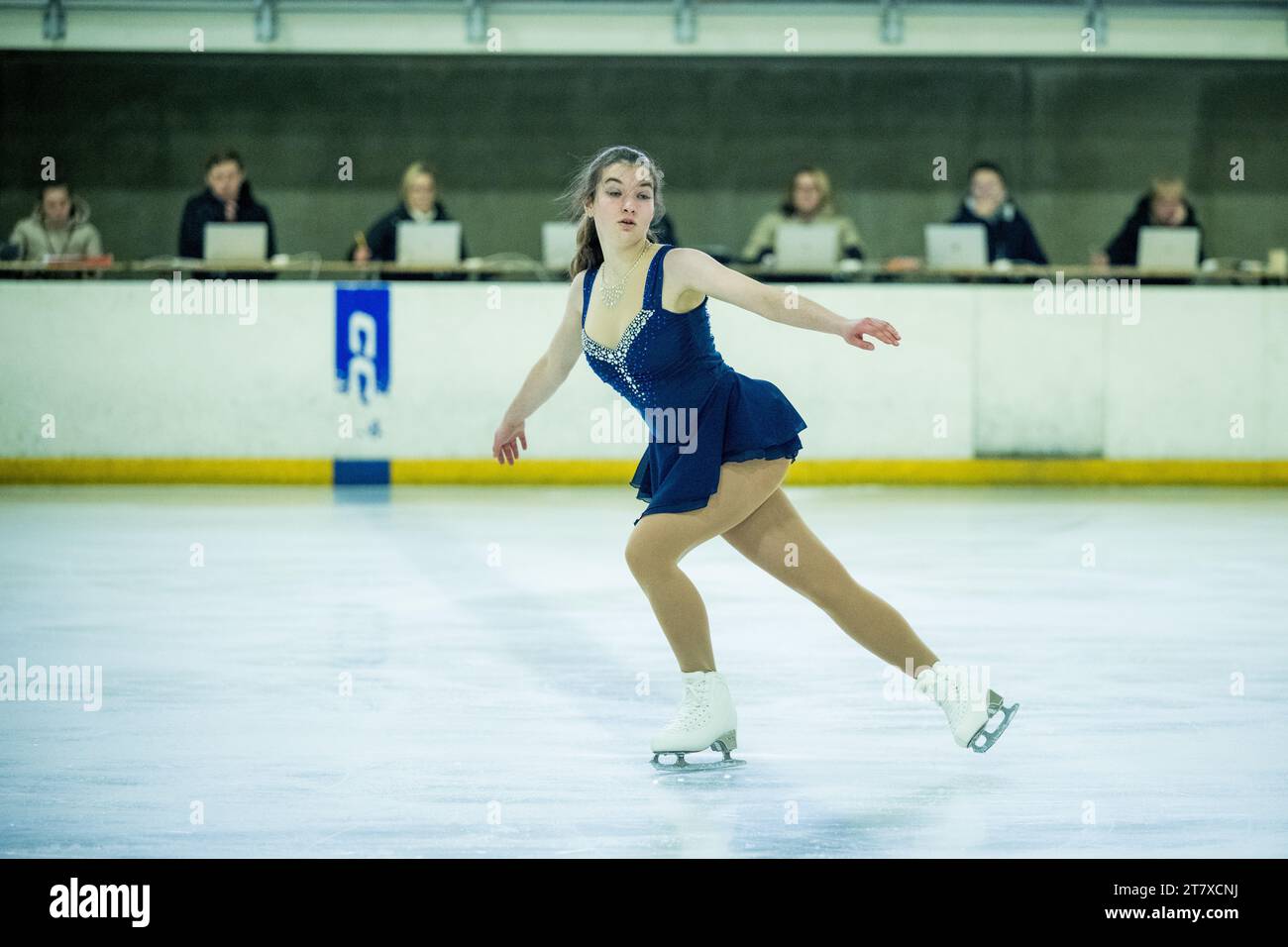 Mechelen, Belgium. 17th Nov, 2023. Figure skater Polina Cherman pictured in action during the junior women's short program at the Belgian Championships Figure Skating, in Mechelen, Friday 17 November 2023. BELGA PHOTO JASPER JACOBS Credit: Belga News Agency/Alamy Live News Stock Photo