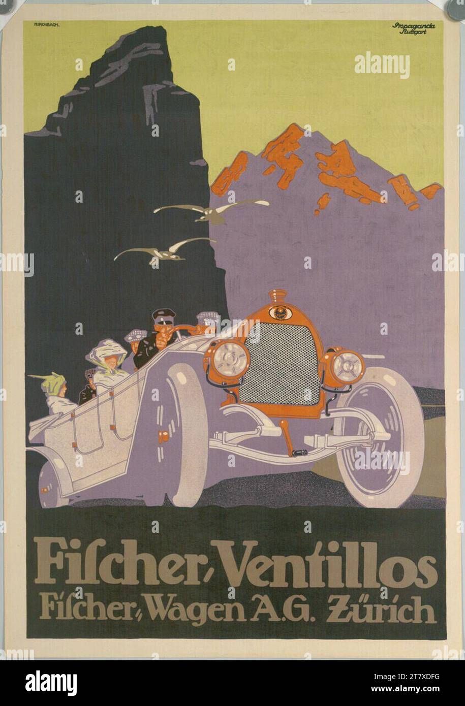 Fritz Gottfried Kirchbach Fischer; Valveless; Fischer-Wagen-A.G., Zurich. Color around 1910 Stock Photo