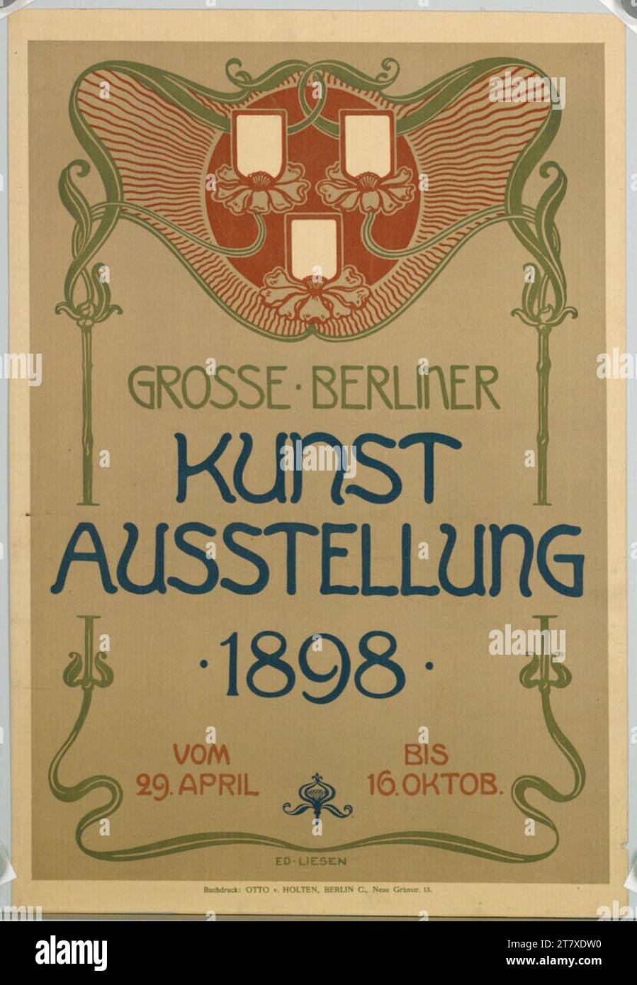 Eduard Liesen Large Berlin art exhibition 1898. Color 1898 , 1898 Stock Photo