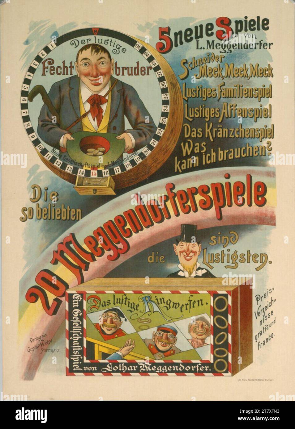 Anonym 20 Meggendorfer games; Verlag von Gustav Weise, Stuttgart. Color around 1900 Stock Photo