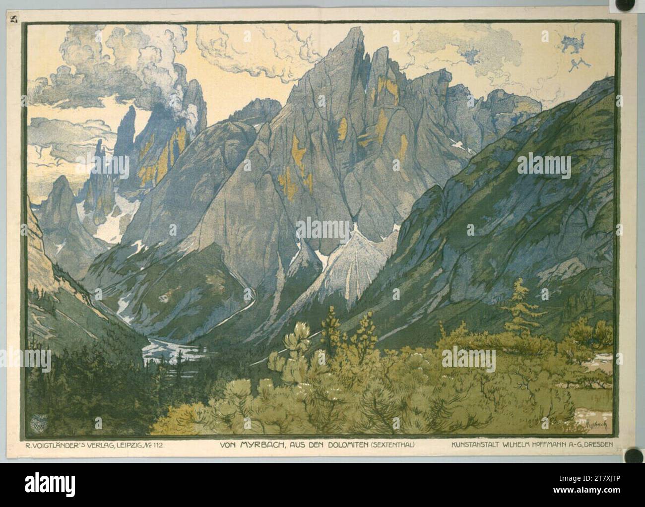 Felician von Myrbach-Rheinfeld From the Dolomites (Sextenthal). Color around 1910 Stock Photo