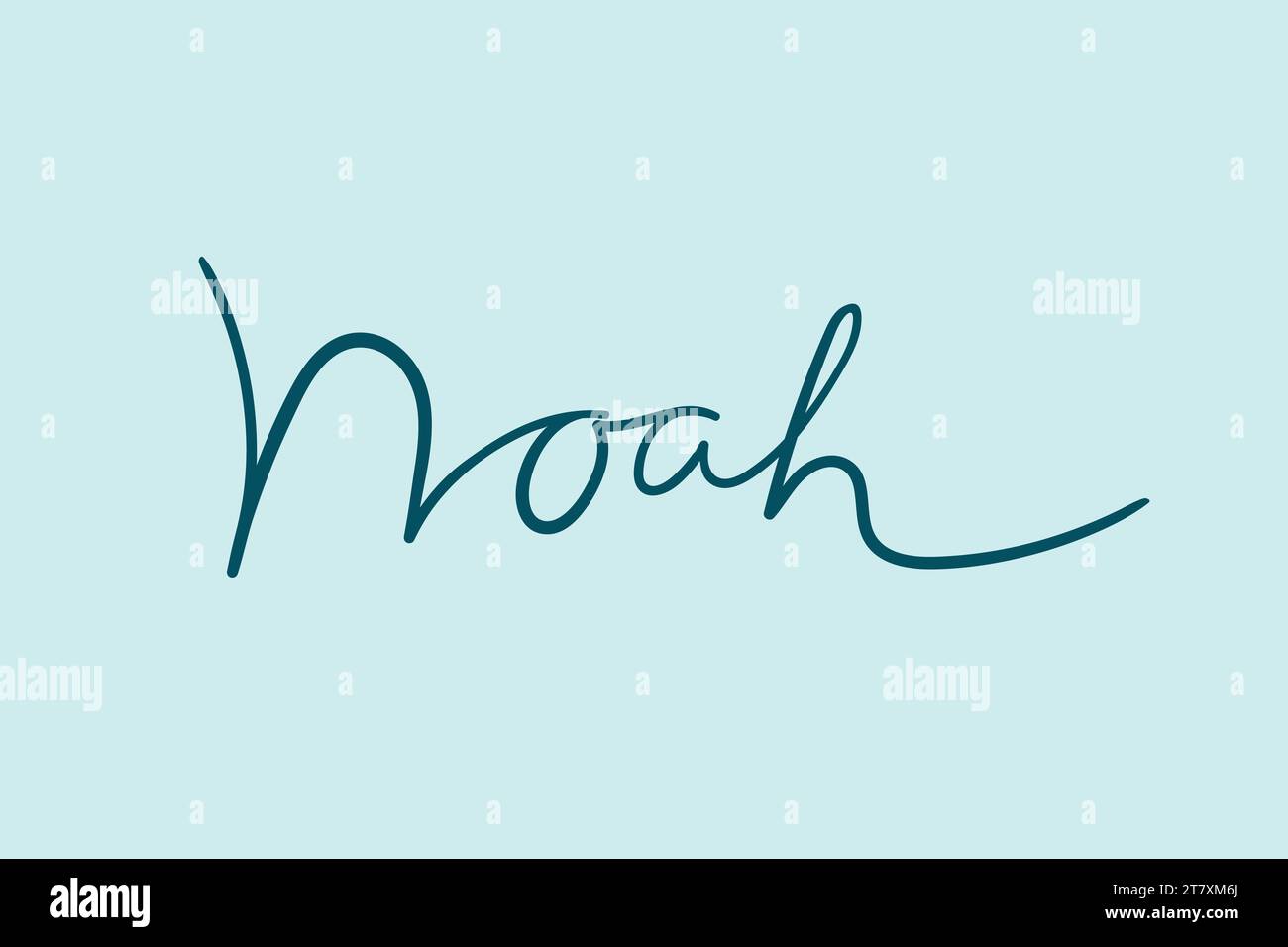 Male name Noah. Handwritten lettering calligraphy Boy name. Vector