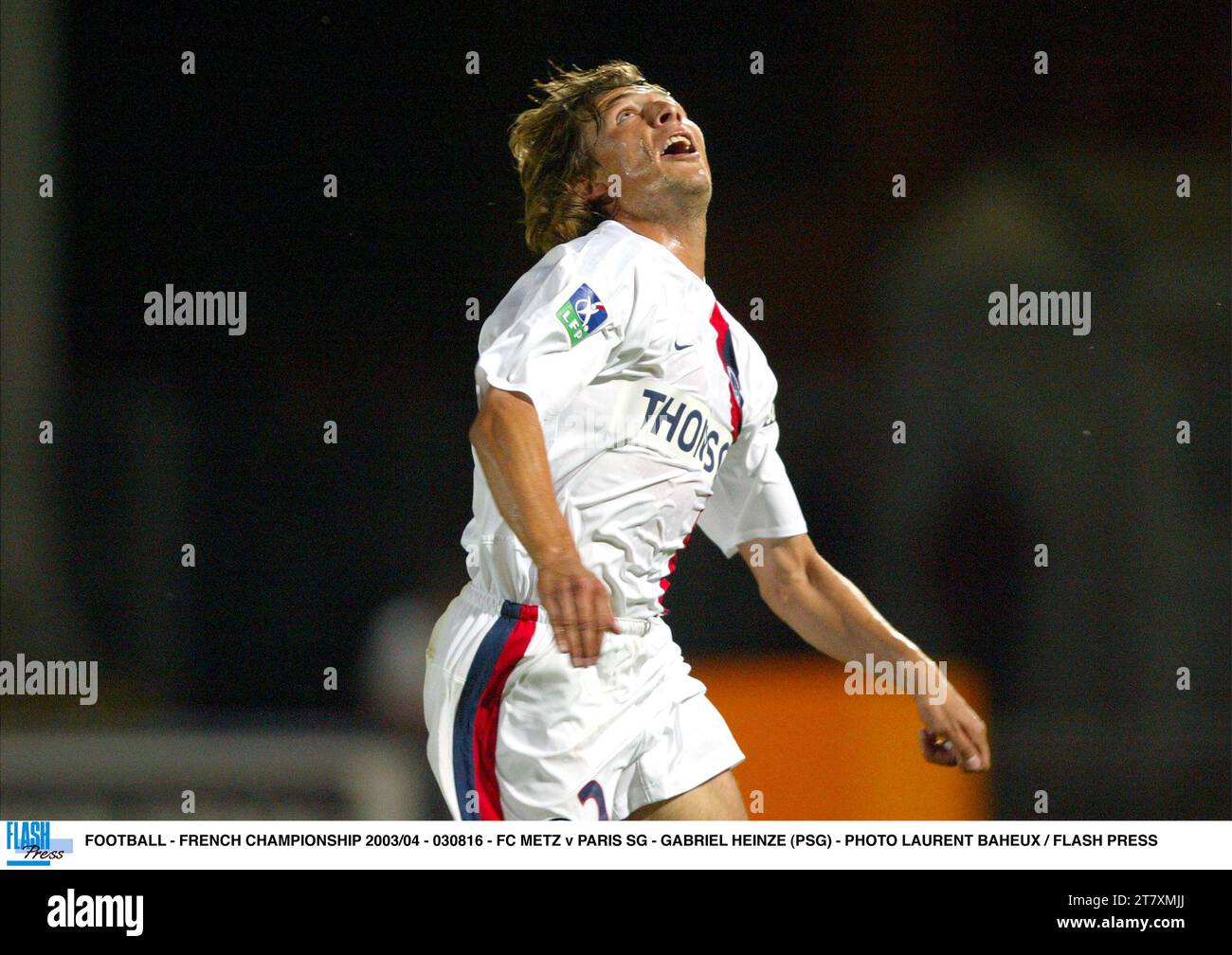 FOOTBALL - FRENCH CHAMPIONSHIP 2003/04 - 030816 - FC METZ v PARIS SG - GABRIEL HEINZE (PSG) - PHOTO LAURENT BAHEUX / FLASH PRESS Stock Photo