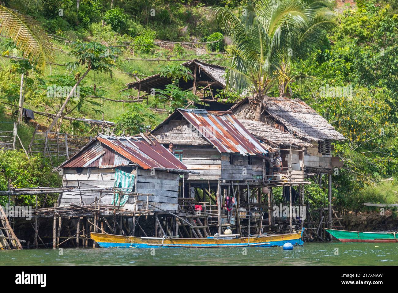 Ranger stations built on the water in Tanjung Puting National Park, Kalimantan, Borneo, Indonesia, Southeast Asia, Asia Stock Photo