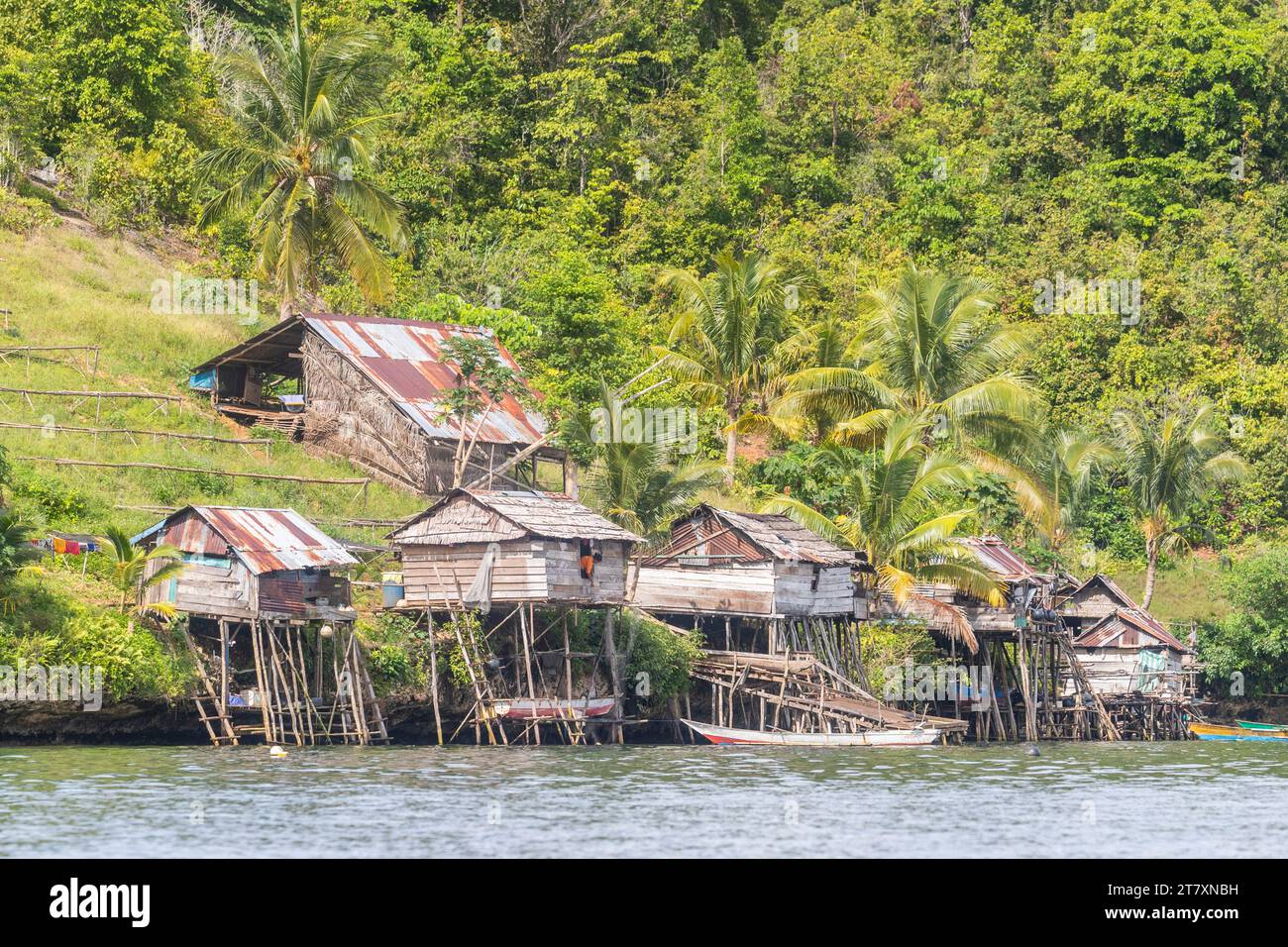 Ranger stations built on the water in Tanjung Puting National Park, Kalimantan, Borneo, Indonesia, Southeast Asia, Asia Stock Photo