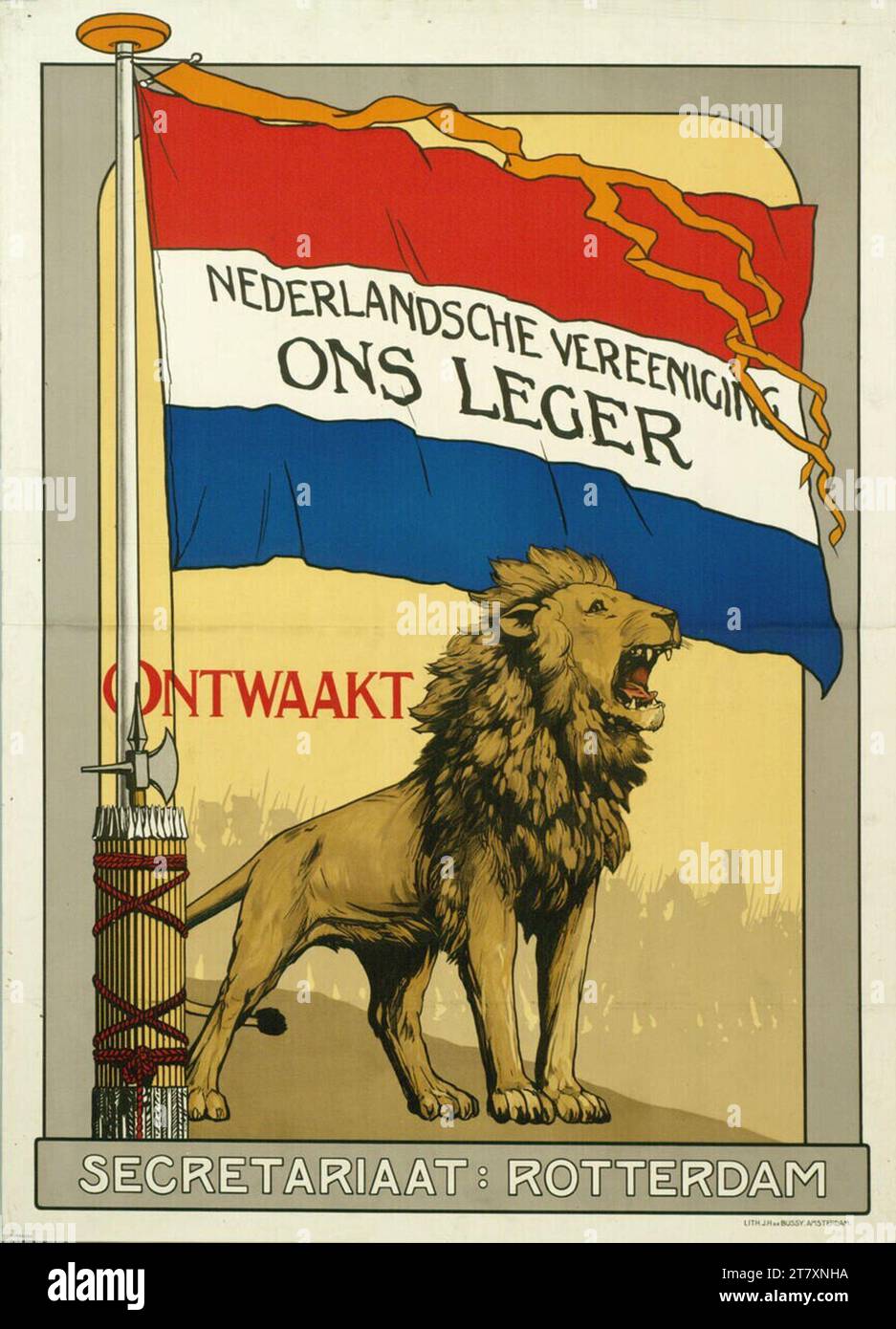 Anonym Nederlandsche Vereeniging Ons Army; Secretariat: Rotterdam. Color around 1890 Stock Photo