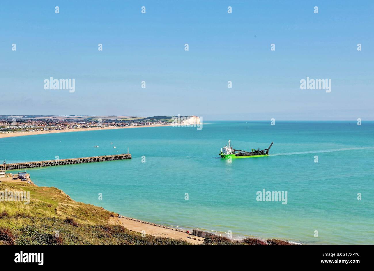 Newhaven harbour from where Oscar Wilde, Edward VIII, Operation Jubilee (the 1942 Dieppe Raid) and Lord Lucan sailed for Normandy, France Stock Photo