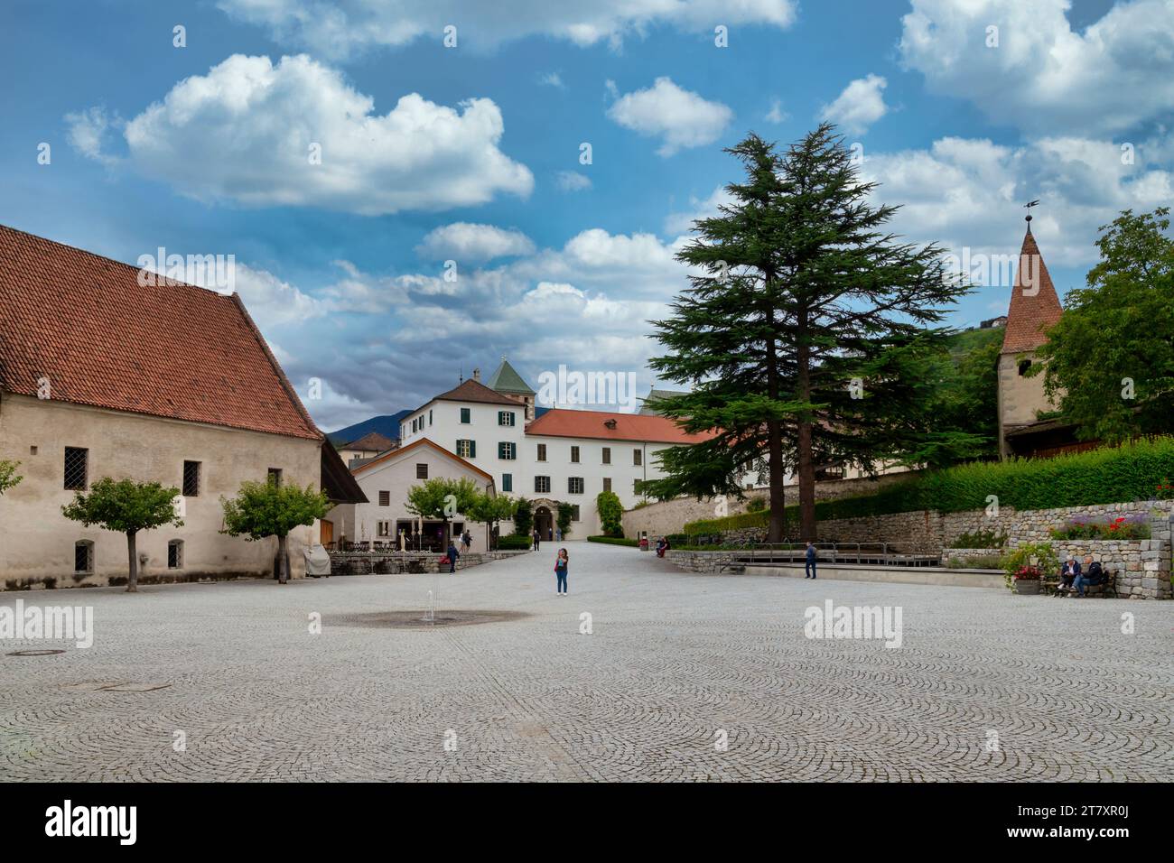 Neustift Convent courtyard, Brixen, South Tyrol, Italy, Europe Stock Photo