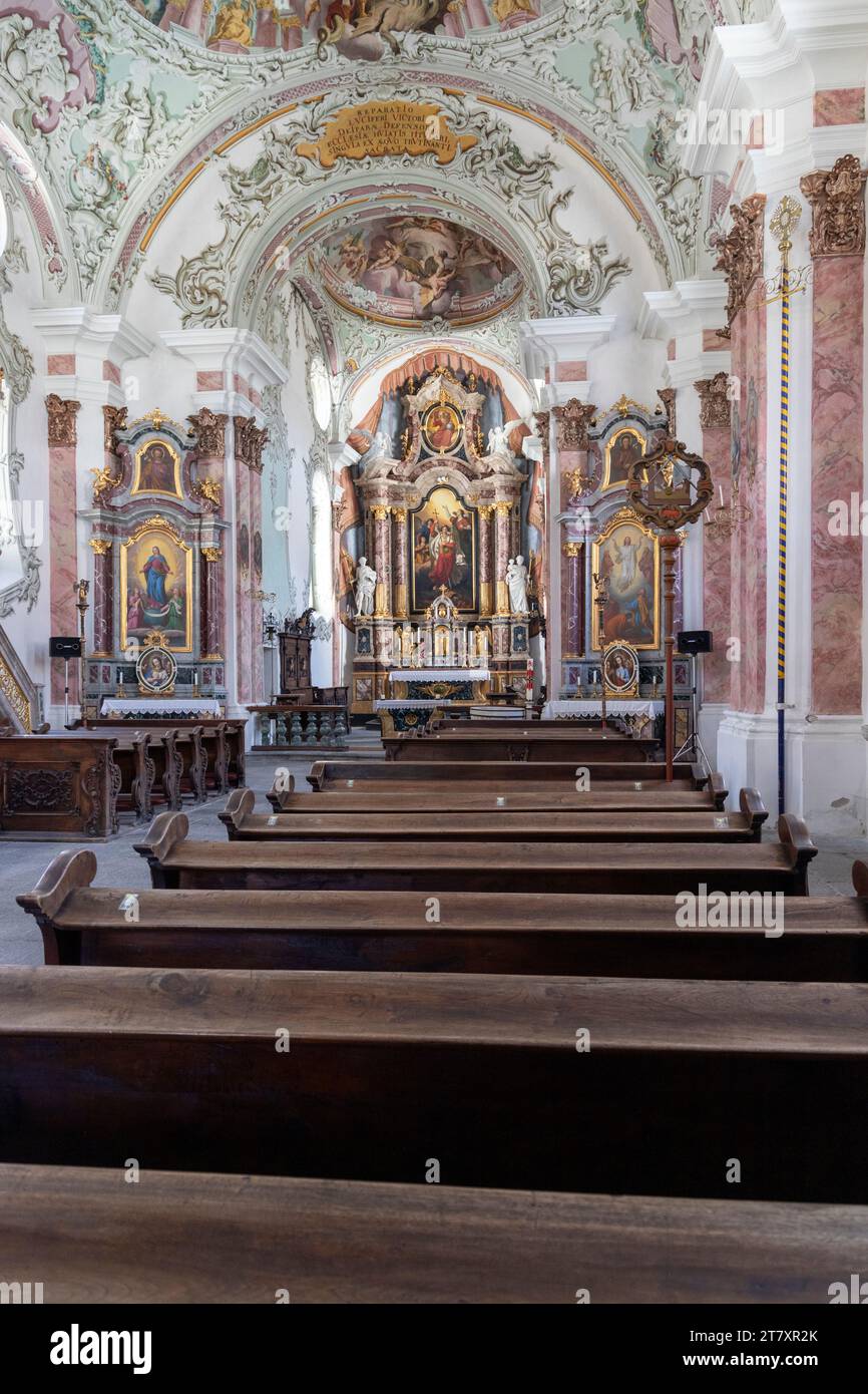 Interior, St. Michael's Church, San Candido, Alta Pusteria, Bolzano district, Sudtirol (South Tyrol), Italy, Europe Stock Photo