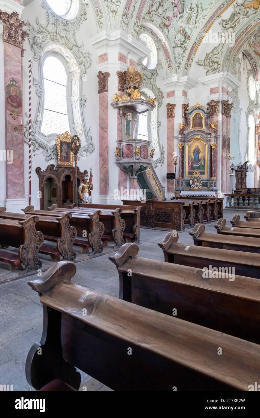 Interior, St. Michael's Church, San Candido, Alta Pusteria, Bolzano district, Sudtirol (South Tyrol), Italy, Europe Stock Photo